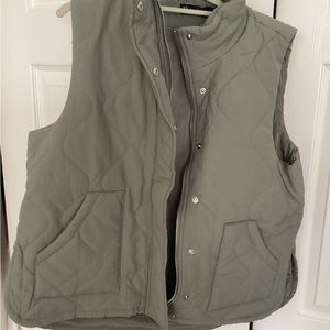 Army green puffer vest